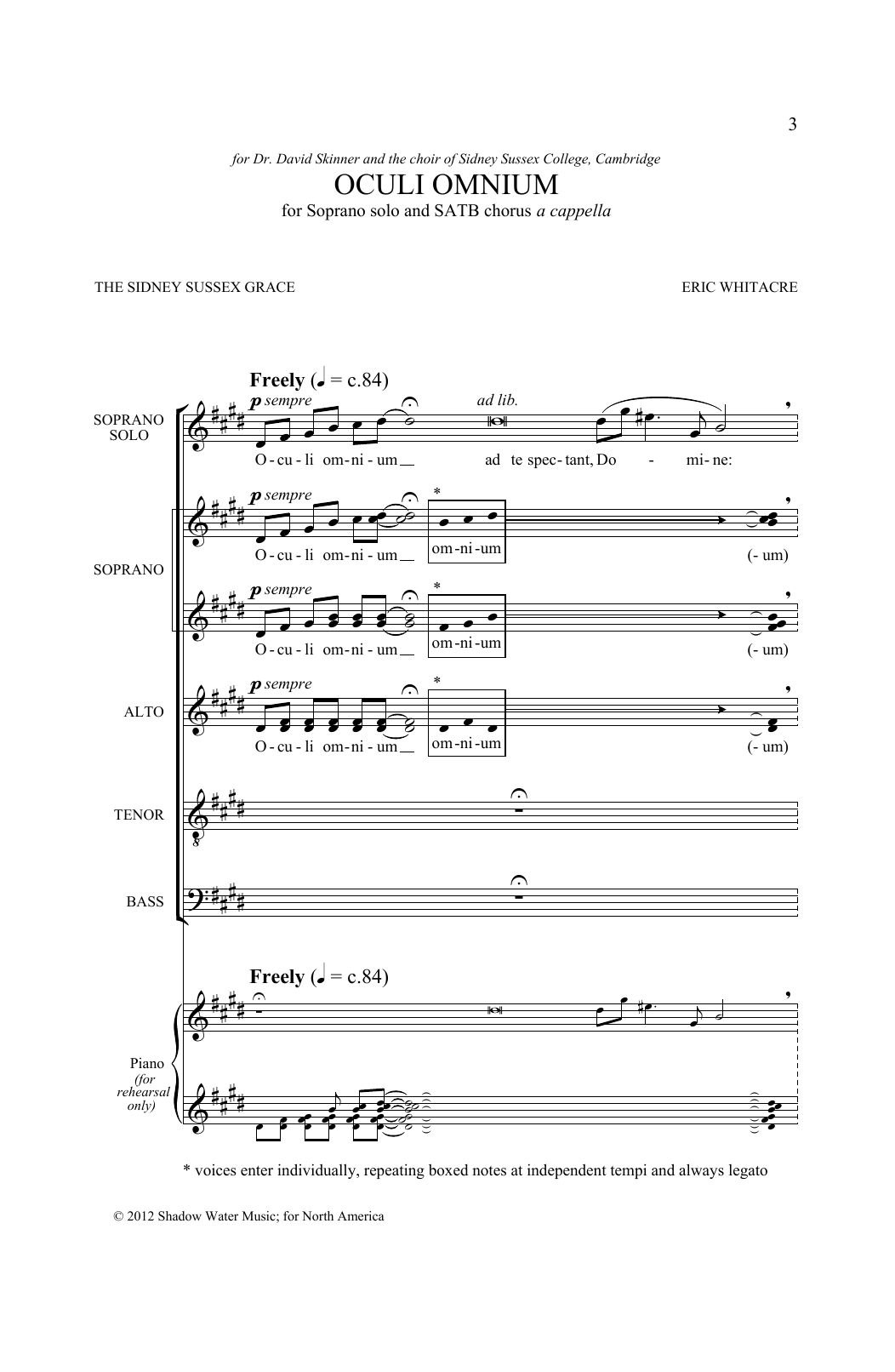 Oculi Omnium (Choir) von Eric Whitacre