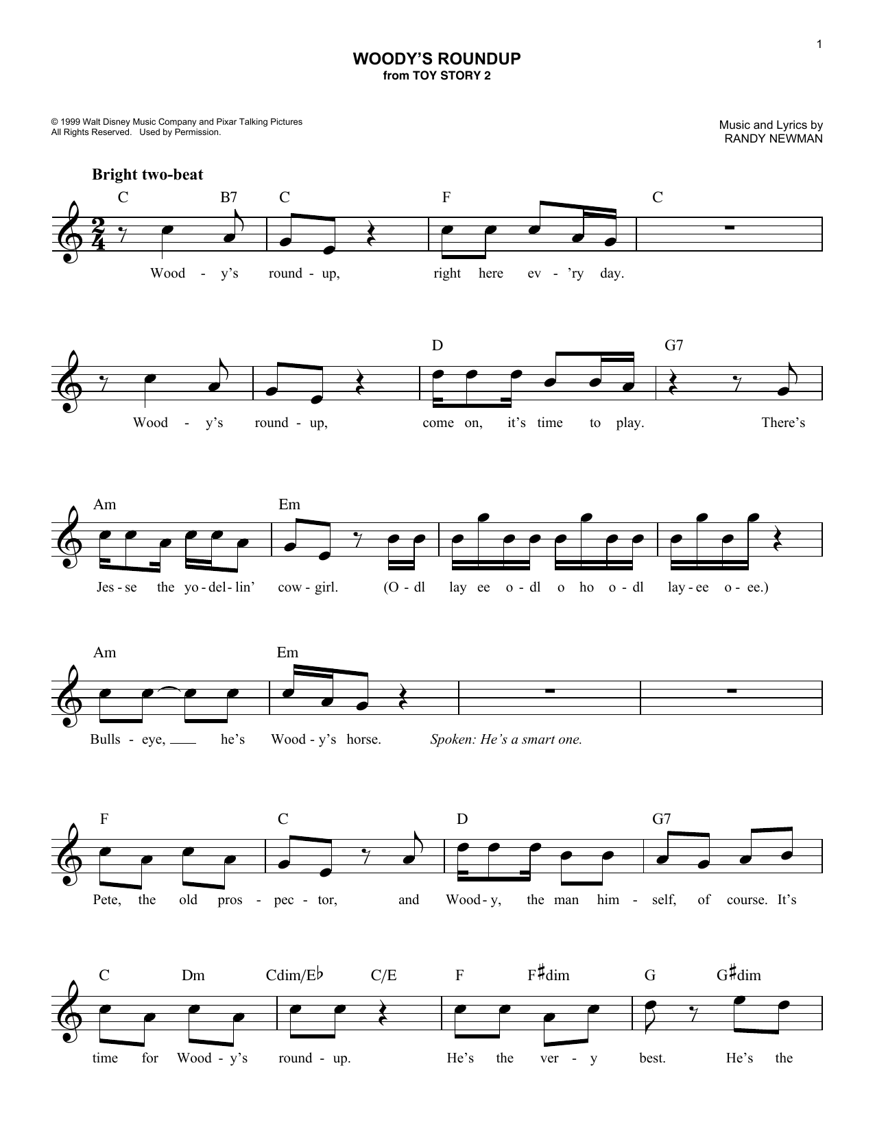 Woody's Roundup (from Toy Story 2) (Lead Sheet / Fake Book) von Riders in the Sky