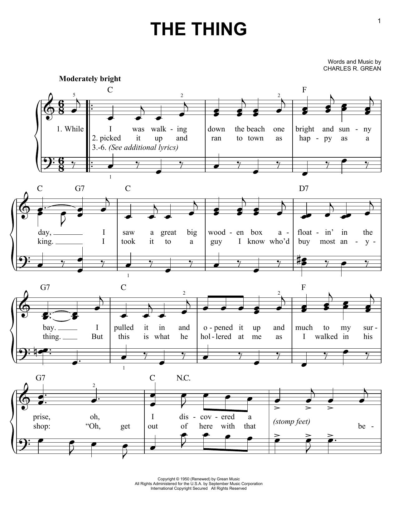 The Thing (Easy Piano) von Charles R. Grean