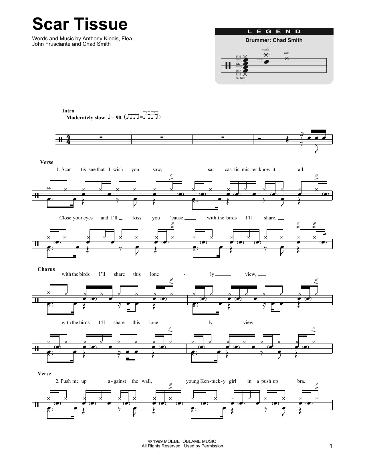 Scar Tissue (Drums Transcription) von Red Hot Chili Peppers