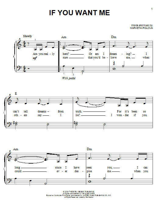 If You Want Me (Easy Piano) von The Swell Season