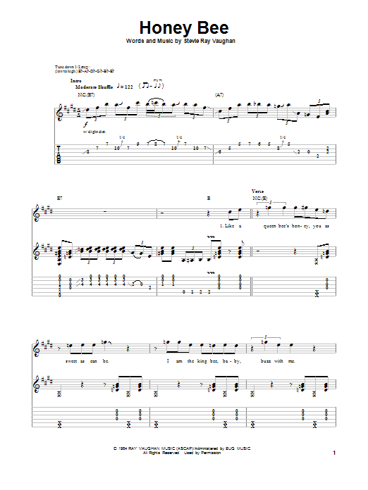 Honey Bee (Guitar Tab (Single Guitar)) von Stevie Ray Vaughan