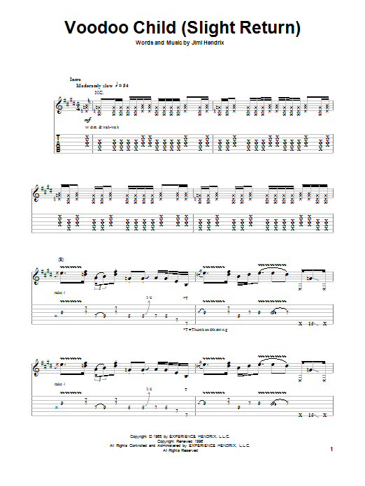 Voodoo Child (Slight Return) (Guitar Tab (Single Guitar)) von Stevie Ray Vaughan