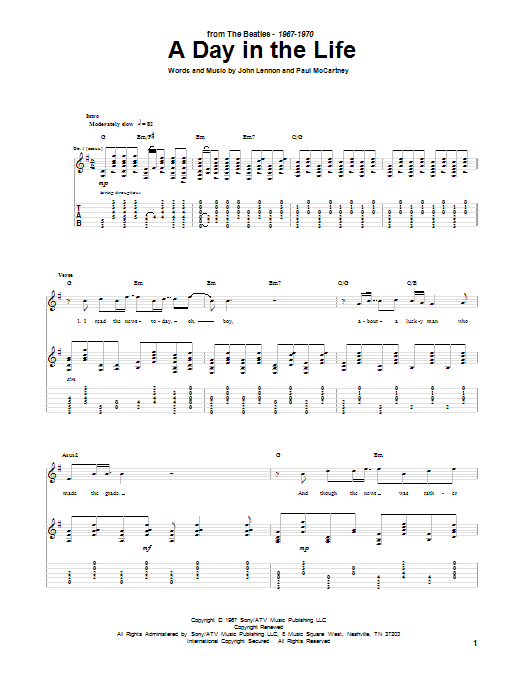 A Day In The Life (Guitar Tab) von The Beatles