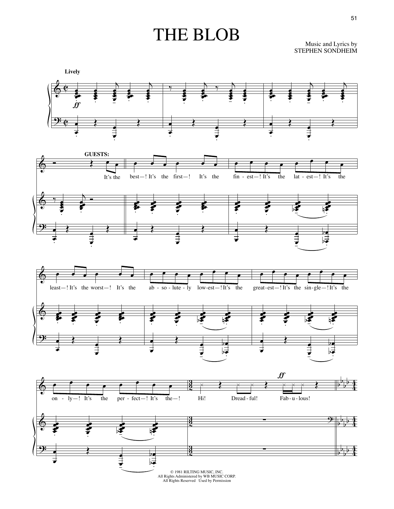 The Blob (from Merrily We Roll Along) (Piano & Vocal) von Stephen Sondheim