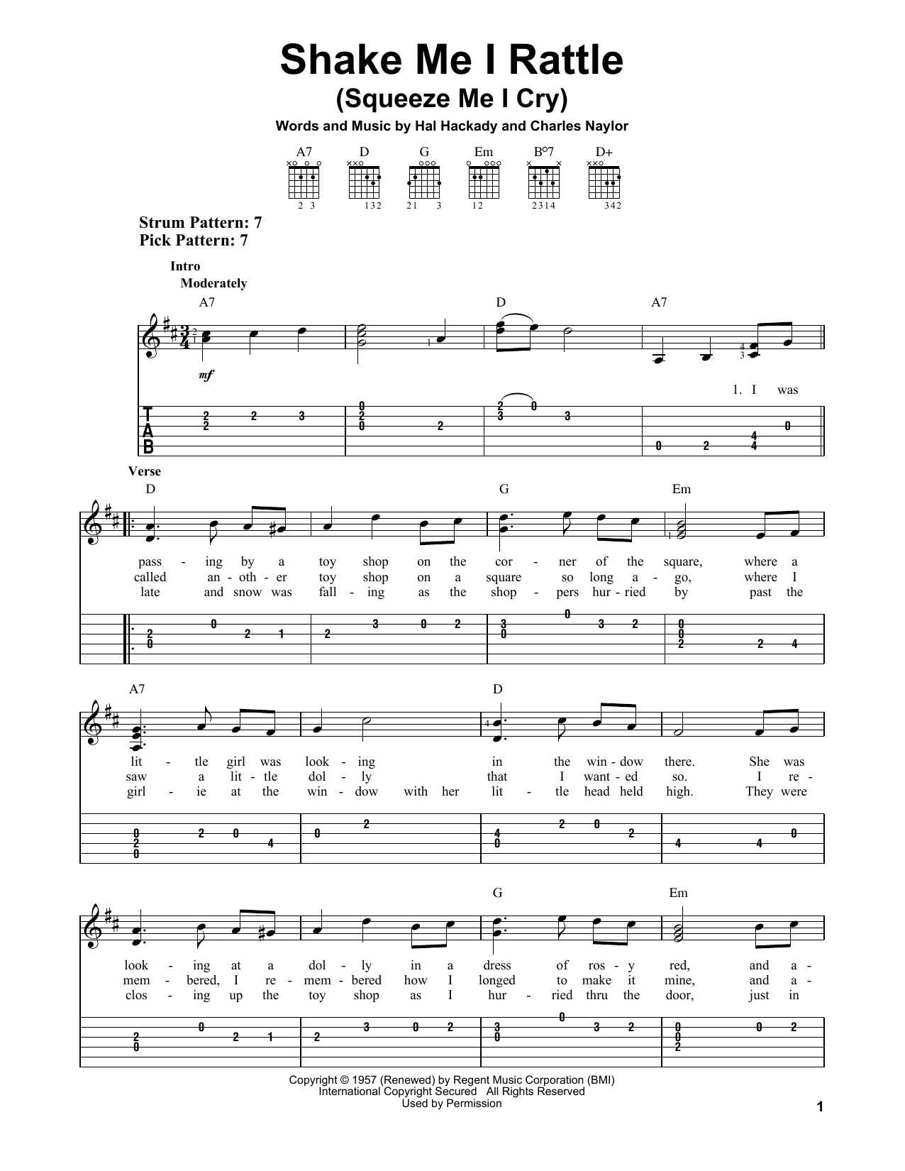 Shake Me I Rattle (Squeeze Me I Cry) (Easy Guitar Tab) von Charles Naylor