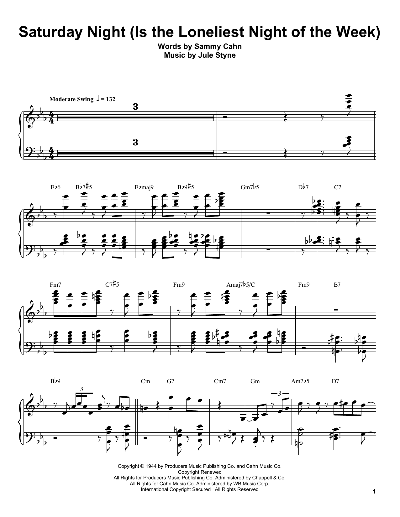 Saturday Night (Is The Loneliest Night Of The Week) (Piano Transcription) von Oscar Peterson