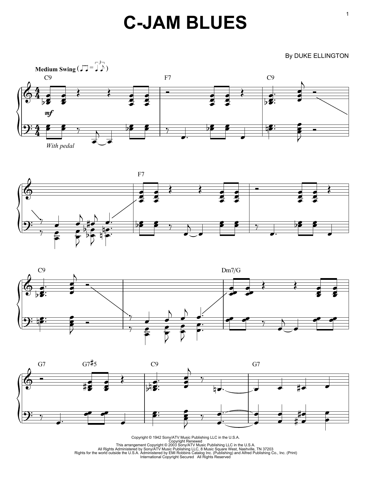 C-Jam Blues (Piano Solo) von Duke Ellington