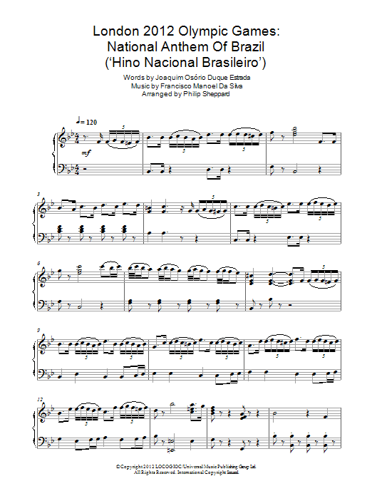 London 2012 Olympic Games: National Anthem Of Brazil ('Hino Nacional Brasileiro') (Piano Solo) von Philip Sheppard
