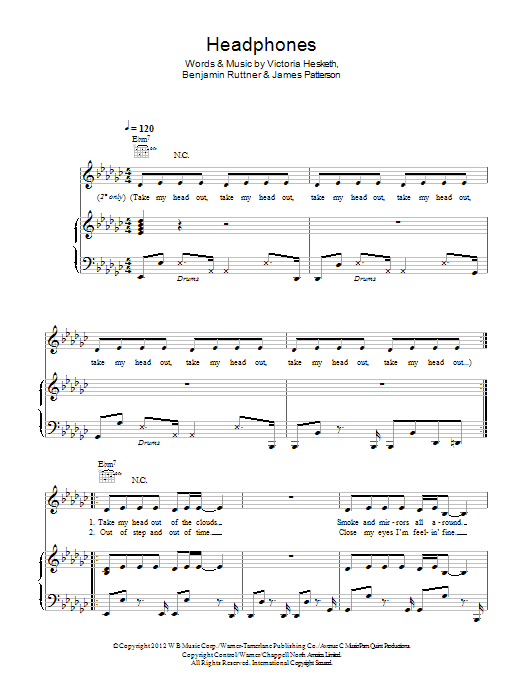 Headphones (Piano, Vocal & Guitar Chords) von Little Boots