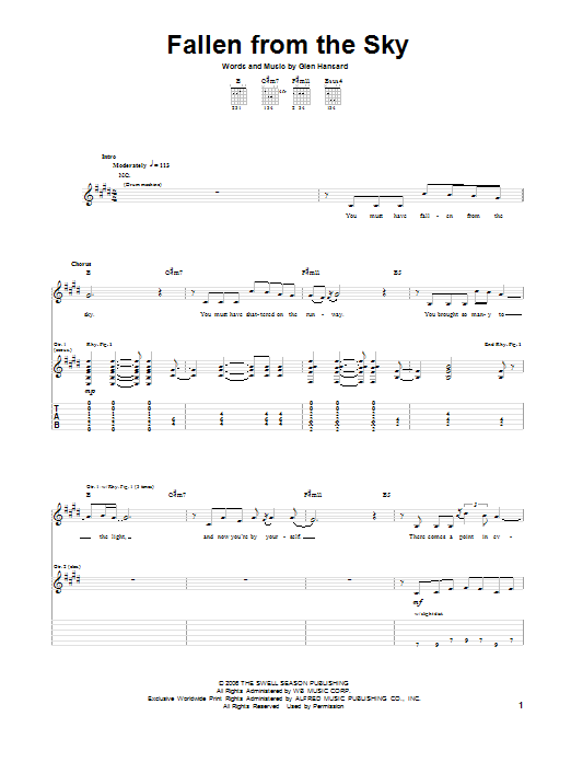 Fallen From The Sky (Guitar Tab) von The Swell Season