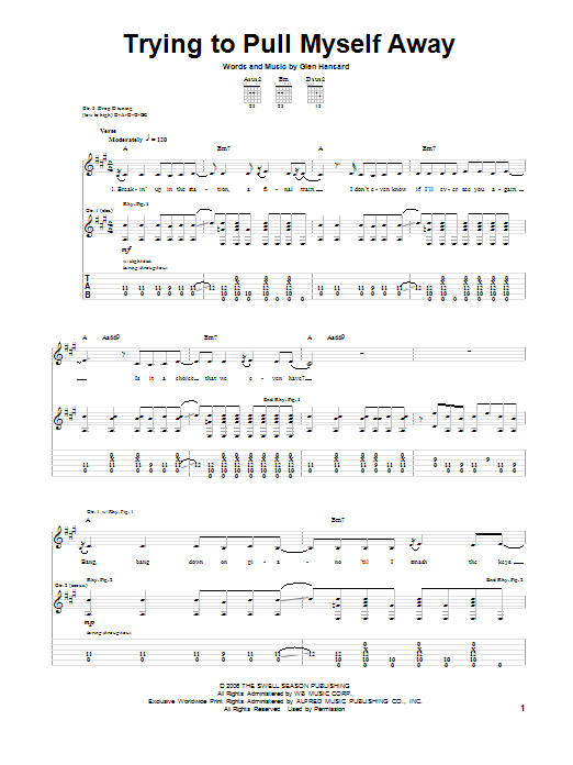 Trying To Pull Myself Away (Guitar Tab) von The Swell Season