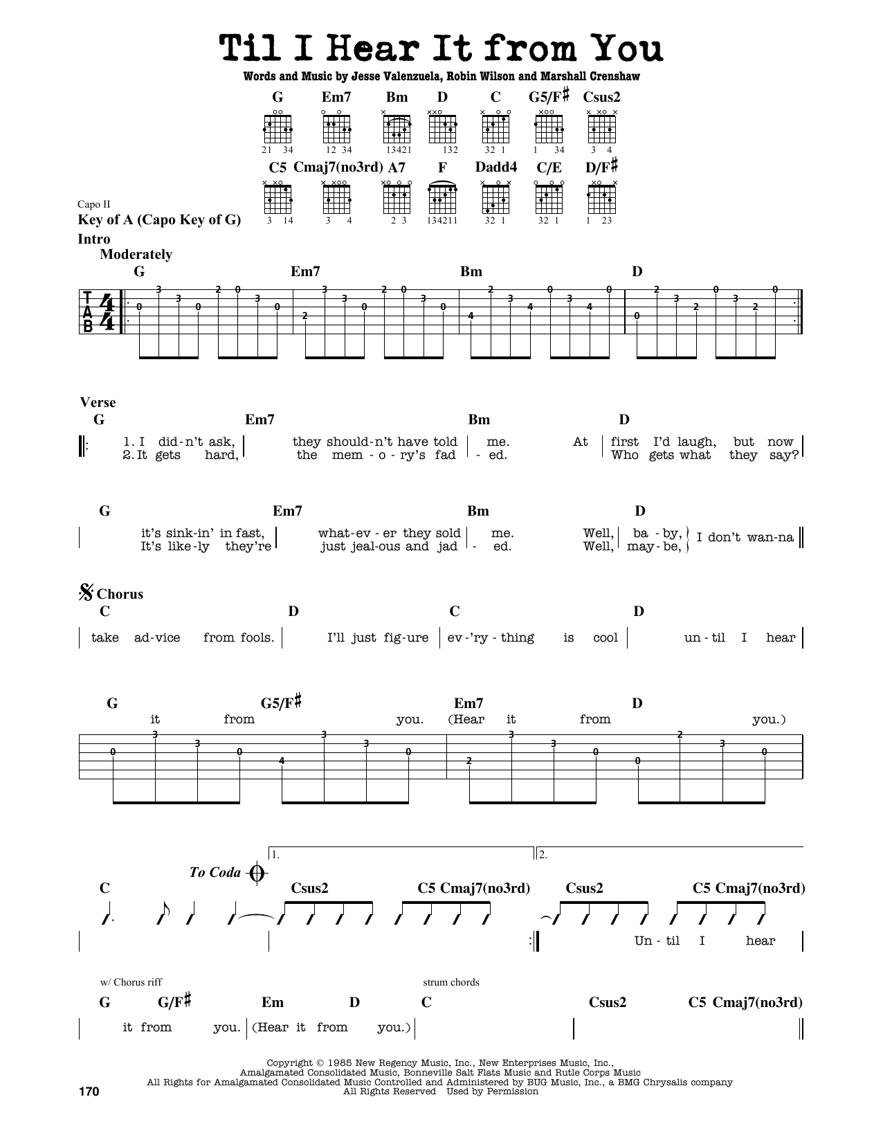 Til I Hear It From You (Guitar Lead Sheet) von Gin Blossoms