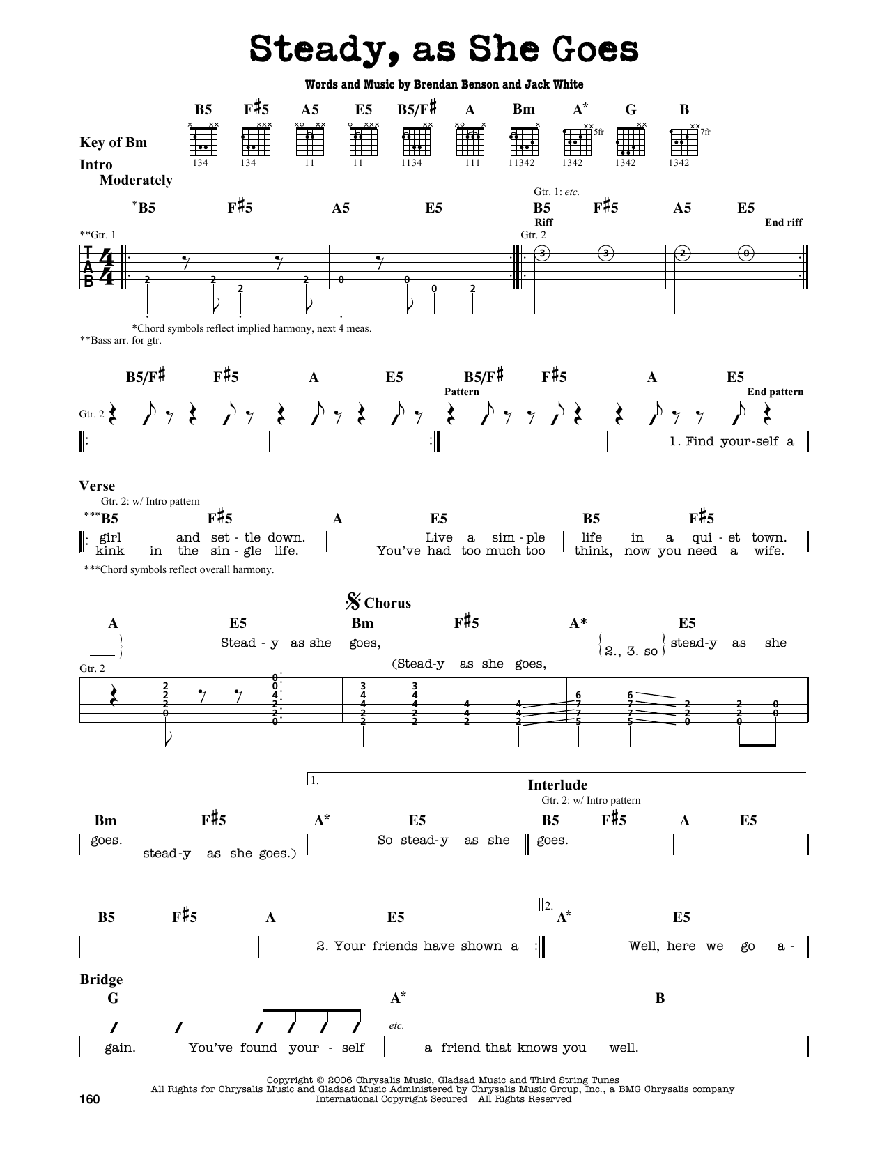 Steady, As She Goes (Guitar Lead Sheet) von The Raconteurs