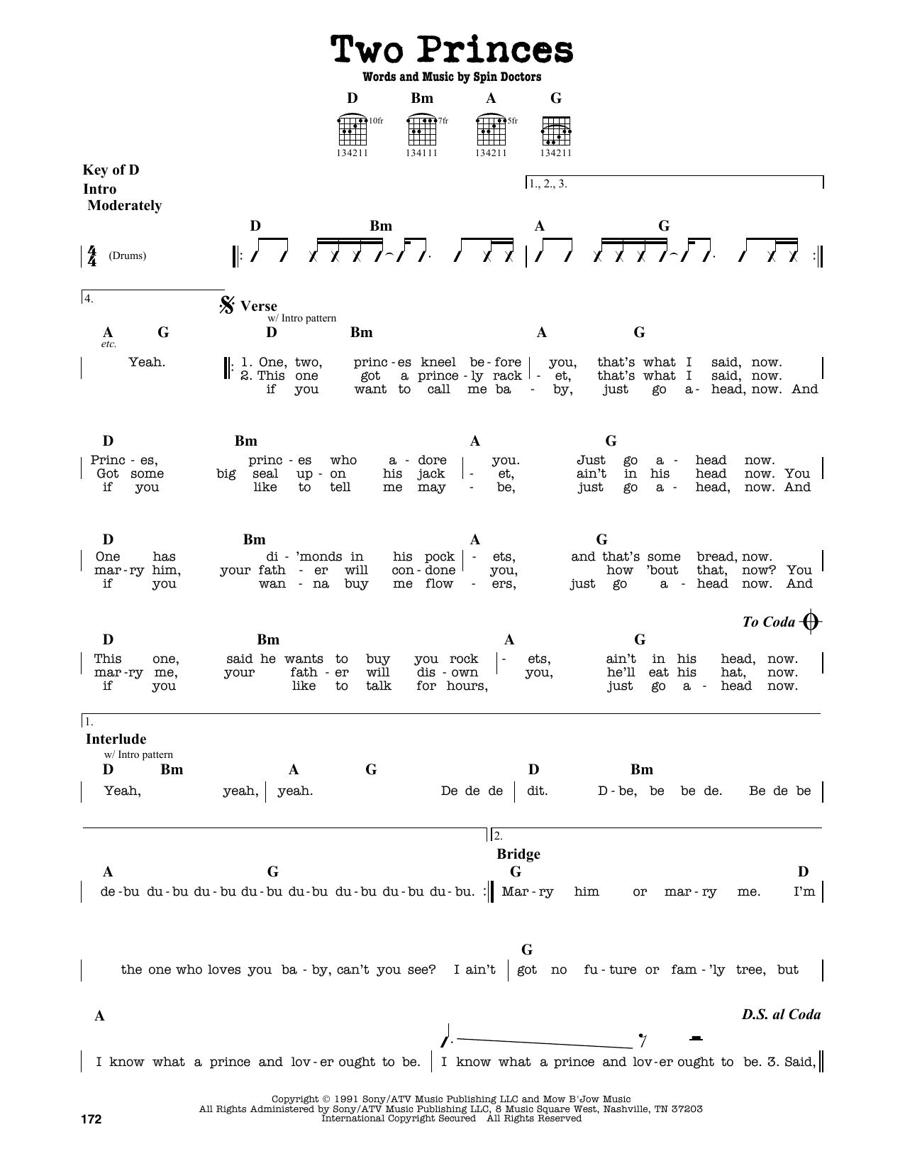 Two Princes (Guitar Lead Sheet) von Spin Doctors