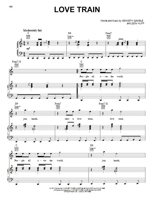 Love Train (Piano, Vocal & Guitar Chords (Right-Hand Melody)) von O'Jays
