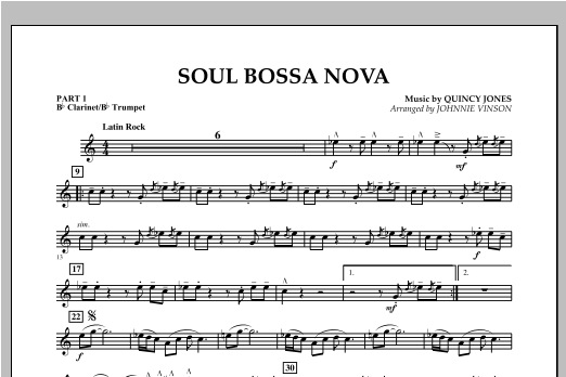 Soul Bossa Nova (arr. Johnnie Vinson) - Pt.1 - Bb Clarinet/Bb Trumpet (Concert Band: Flex-Band) von Quincy Jones