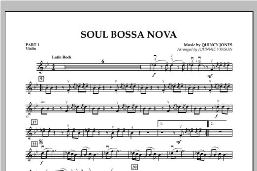 Soul Bossa Nova (arr. Johnnie Vinson) - Pt.1 - Violin (Concert Band: Flex-Band) von Quincy Jones