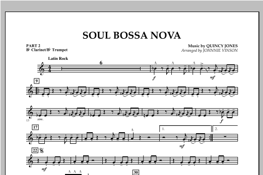 Soul Bossa Nova (arr. Johnnie Vinson) - Pt.2 - Bb Clarinet/Bb Trumpet (Concert Band: Flex-Band) von Quincy Jones