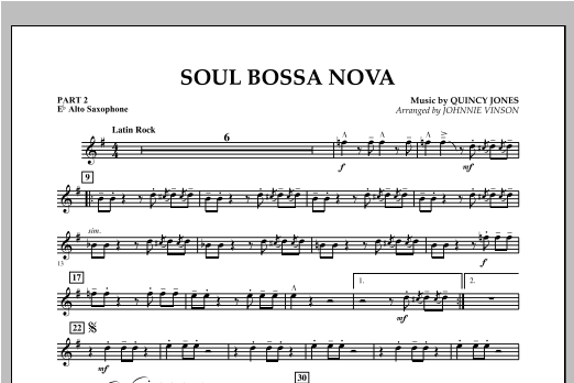 Soul Bossa Nova (arr. Johnnie Vinson) - Pt.2 - Eb Alto Saxophone (Concert Band: Flex-Band) von Quincy Jones