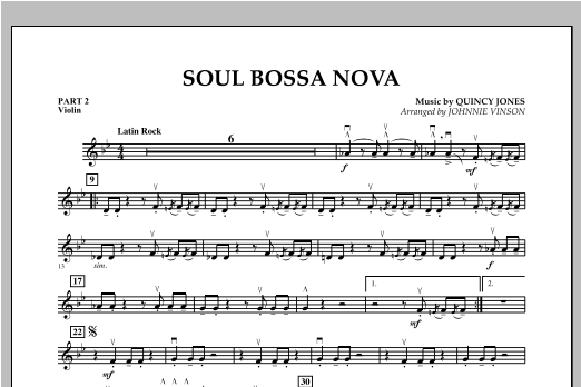 Soul Bossa Nova (arr. Johnnie Vinson) - Pt.2 - Violin (Concert Band: Flex-Band) von Quincy Jones