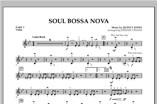 Soul Bossa Nova (arr. Johnnie Vinson) - Pt.3 - Violin (Concert Band: Flex-Band) von Quincy Jones