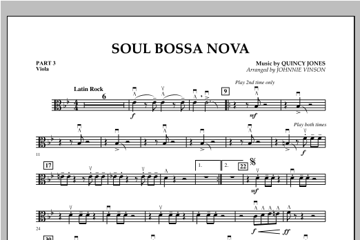 Soul Bossa Nova (arr. Johnnie Vinson) - Pt.3 - Viola (Concert Band: Flex-Band) von Quincy Jones