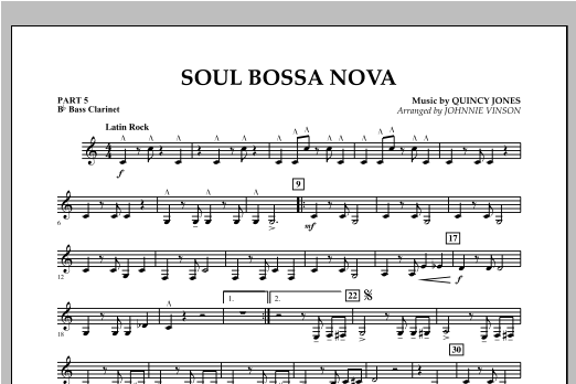 Soul Bossa Nova (arr. Johnnie Vinson) - Pt.5 - Bb Bass Clarinet (Concert Band: Flex-Band) von Quincy Jones