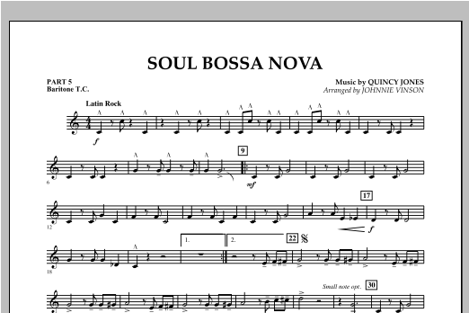Soul Bossa Nova (arr. Johnnie Vinson) - Pt.5 - Baritone T.C. (Concert Band: Flex-Band) von Quincy Jones