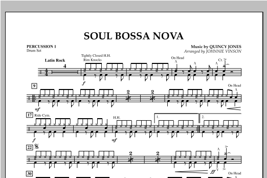 Soul Bossa Nova (arr. Johnnie Vinson) - Percussion 1 (Concert Band: Flex-Band) von Quincy Jones