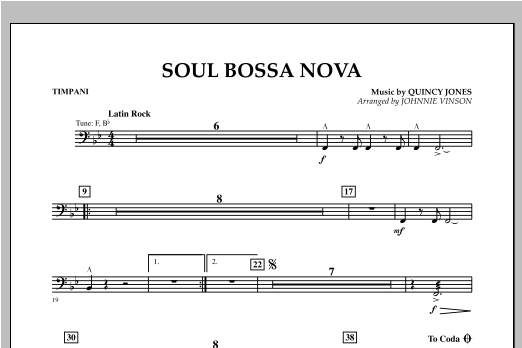 Soul Bossa Nova (arr. Johnnie Vinson) - Timpani (Concert Band: Flex-Band) von Quincy Jones