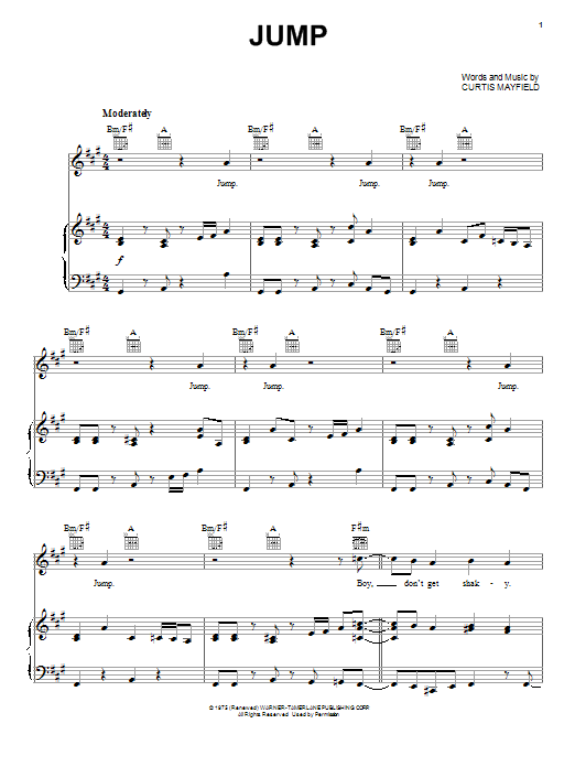 Jump (Piano, Vocal & Guitar Chords (Right-Hand Melody)) von Curtis Mayfield