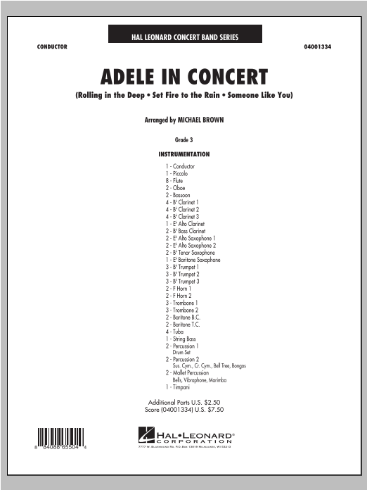 Adele In Concert - Full Score (Concert Band) von Michael Brown