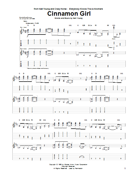 Cinnamon Girl (Guitar Tab) von Neil Young