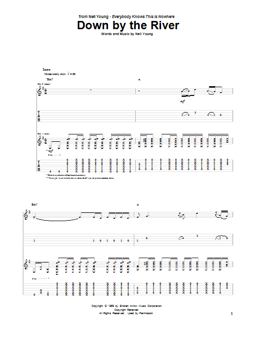 Down By The River (Guitar Tab) von Neil Young