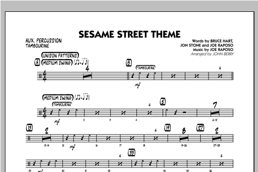 Sesame Street Theme - Aux Percussion (Jazz Ensemble) von John Berry
