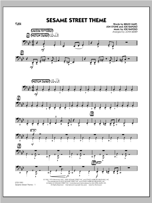 Sesame Street Theme - Tuba (Jazz Ensemble) von John Berry