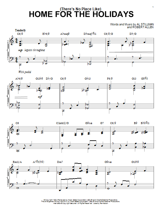 (There's No Place Like) Home For The Holidays [Jazz version] (arr. Brent Edstrom) (Piano Solo) von Perry Como