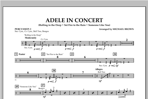 Adele In Concert - Percussion 2 (Concert Band) von Michael Brown