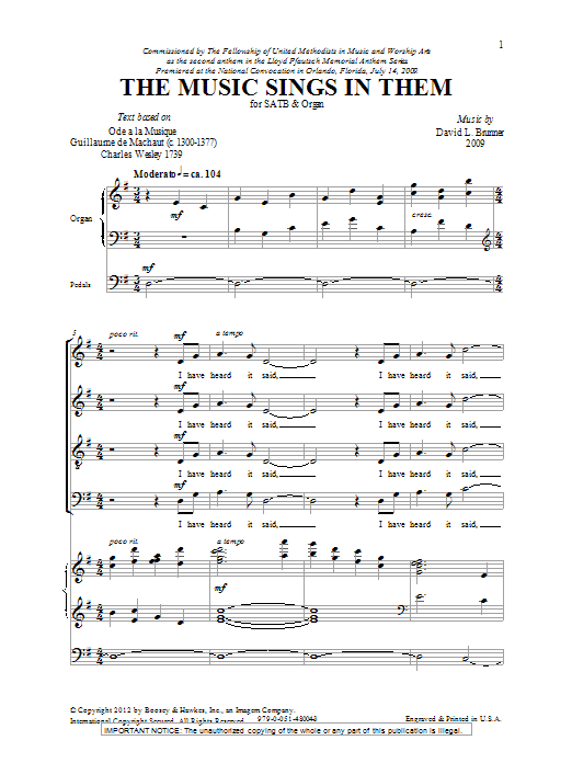 The Music Sings In Them (SATB Choir) von David L. Brunner