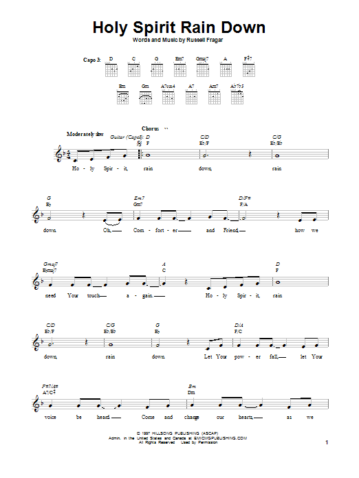 Holy Spirit Rain Down (Easy Guitar) von Hillsong