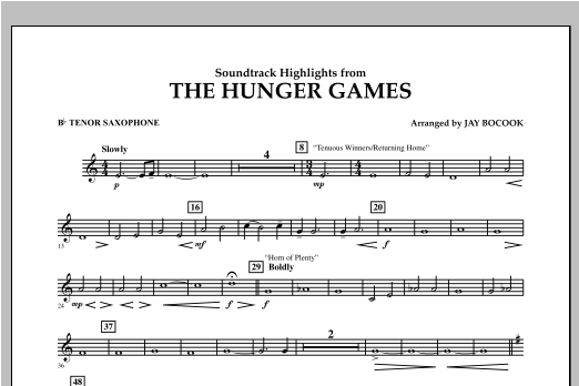 The Hunger Games (Soundtrack Highlights) - Bb Tenor Saxophone (Concert Band) von Jay Bocook