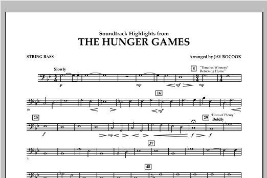 The Hunger Games (Soundtrack Highlights) - String Bass (Concert Band) von Jay Bocook