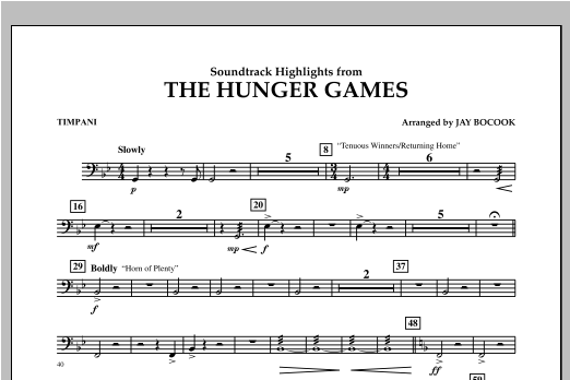 The Hunger Games (Soundtrack Highlights) - Timpani (Concert Band) von Jay Bocook