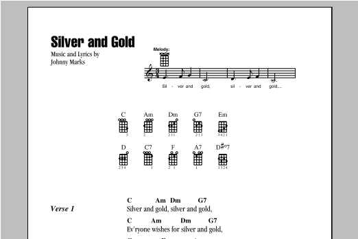 Silver And Gold (Ukulele Chords/Lyrics) von Johnny Marks