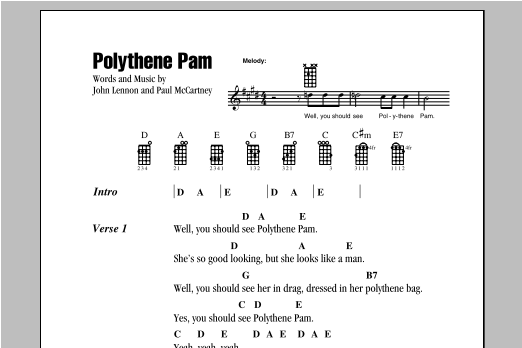 Polythene Pam (Ukulele Chords/Lyrics) von The Beatles