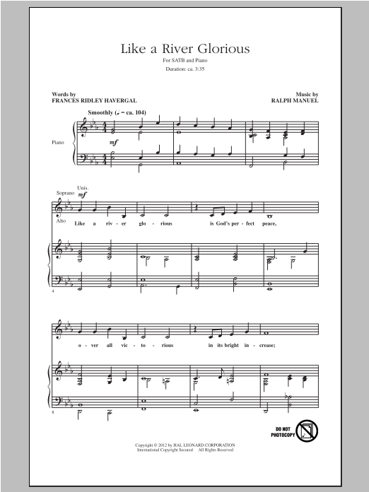 Like A River Glorious (SATB Choir) von Ralph Manuel