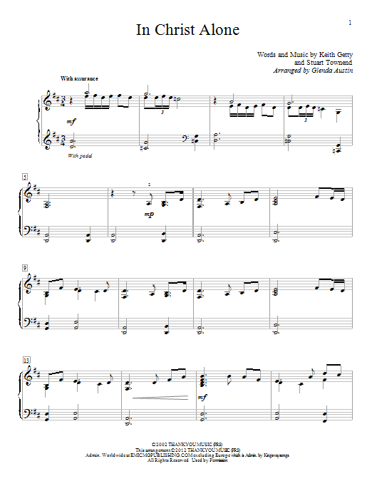 In Christ Alone (arr. Glenda Austin) (Educational Piano) von Keith & Kristyn Getty