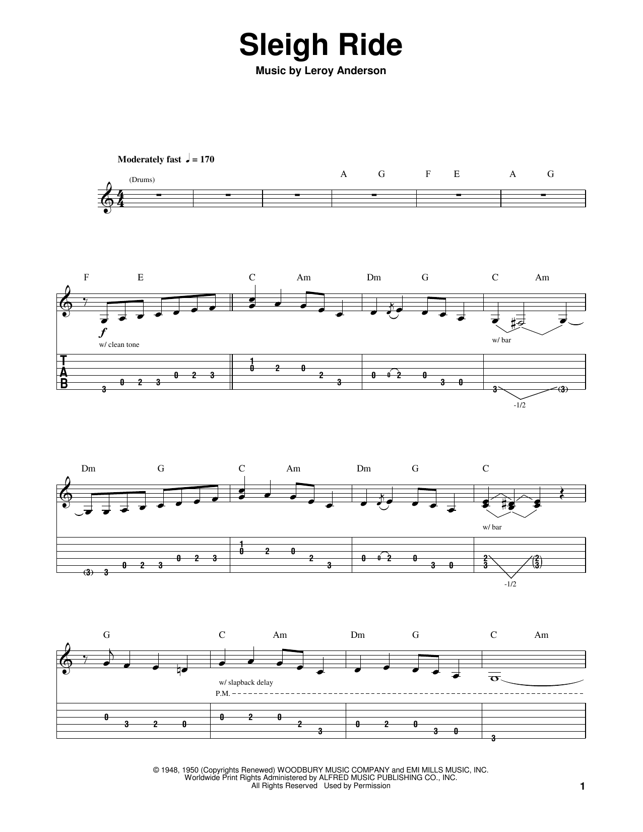 Sleigh Ride (Guitar Tab (Single Guitar)) von Leroy Anderson