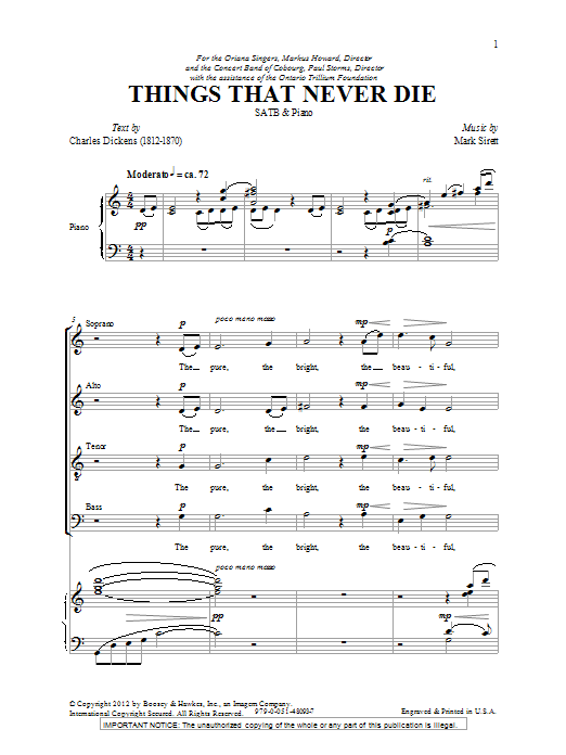 Things That Never Die (SATB Choir) von Mark Sirett
